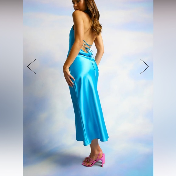 MYSTIC DESIRES SATIN MAXI DRESS - Picture 2 of 3